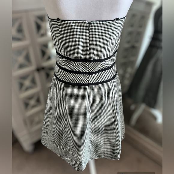 Vtg y2k ABS Allen Schwartz Silk gingham mini dress - Picture 3 of 6